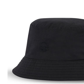 Schwarzer Bucket Hat 'Bob' von Johnny Urban mit tonalem Logo-Stick am unteren Rand