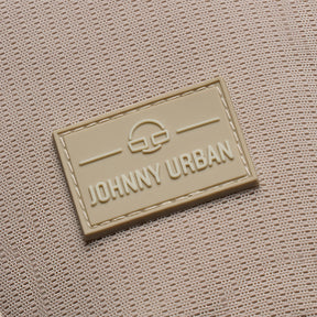 Beiges, wasserabweisendes Textilgewebe mit Johnny Urban Logo in gelbem Patch
