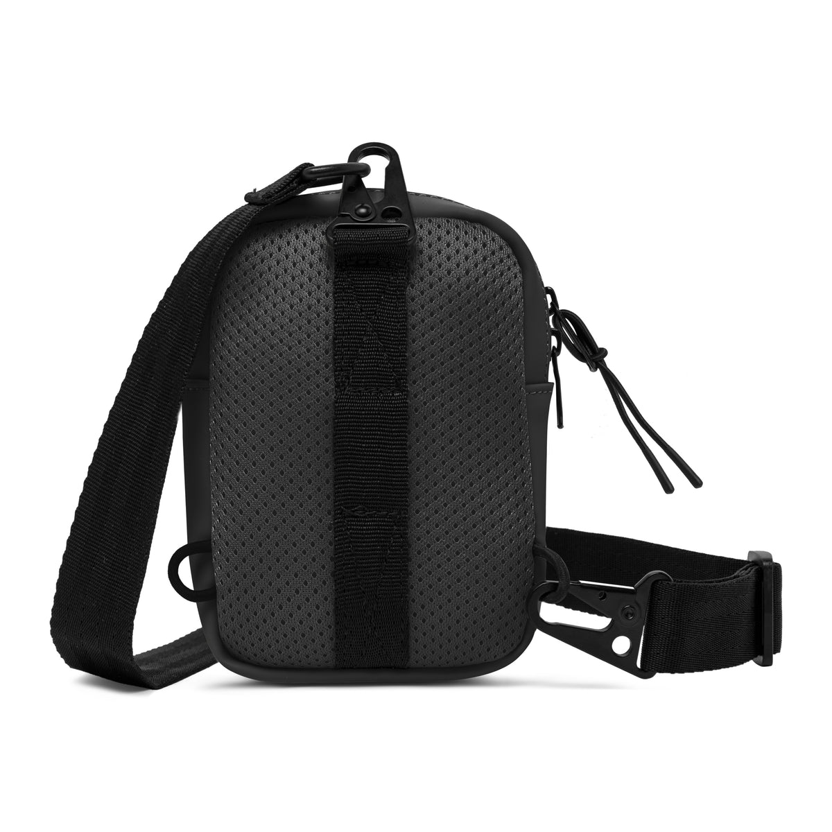 Front Pack 'Toby' von Johnny Urban, schwarze Crossbody-Tasche mit Netzrücken und verstellbarem Gurt