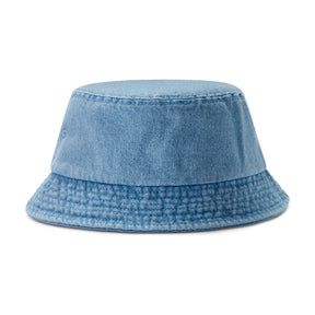 Bucket Hat 'Bob' aus blauem Denim mit abgestepptem Rand