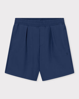 Navyblaue kurze Hose aus leicht strukturiertem Stoff mit elastischem Bund vom Set ‚Mason‘