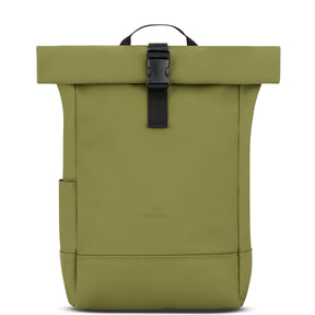 Olivgrüner Rolltop-Rucksack 'Harvey Medium' von Johnny Urban mit schwarzem Verschlussverschluss