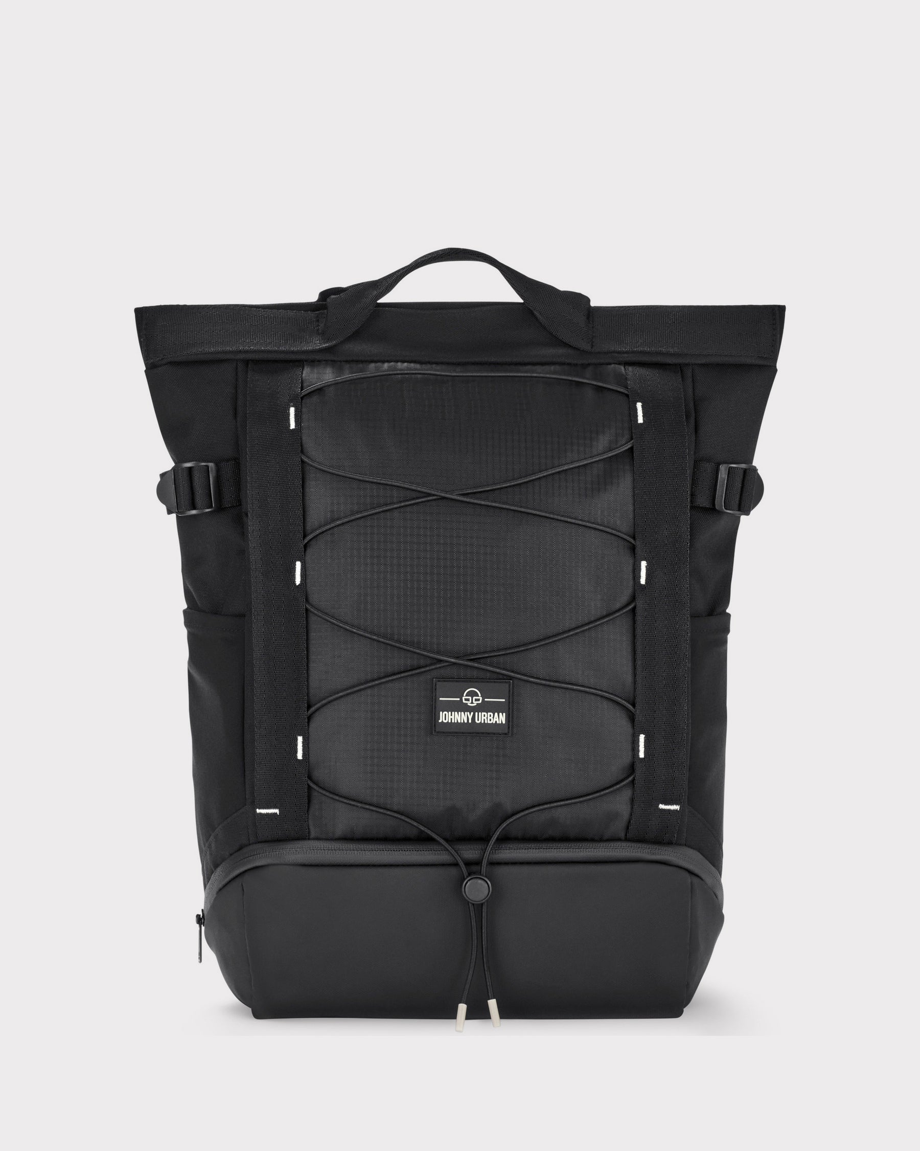 Schwarzer Johnny Urban Rucksack ‚Harper‘ mit Frontkordelzug und Griff oben