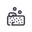 Icon mit einem Schwamm, welches für Reinigung steht.