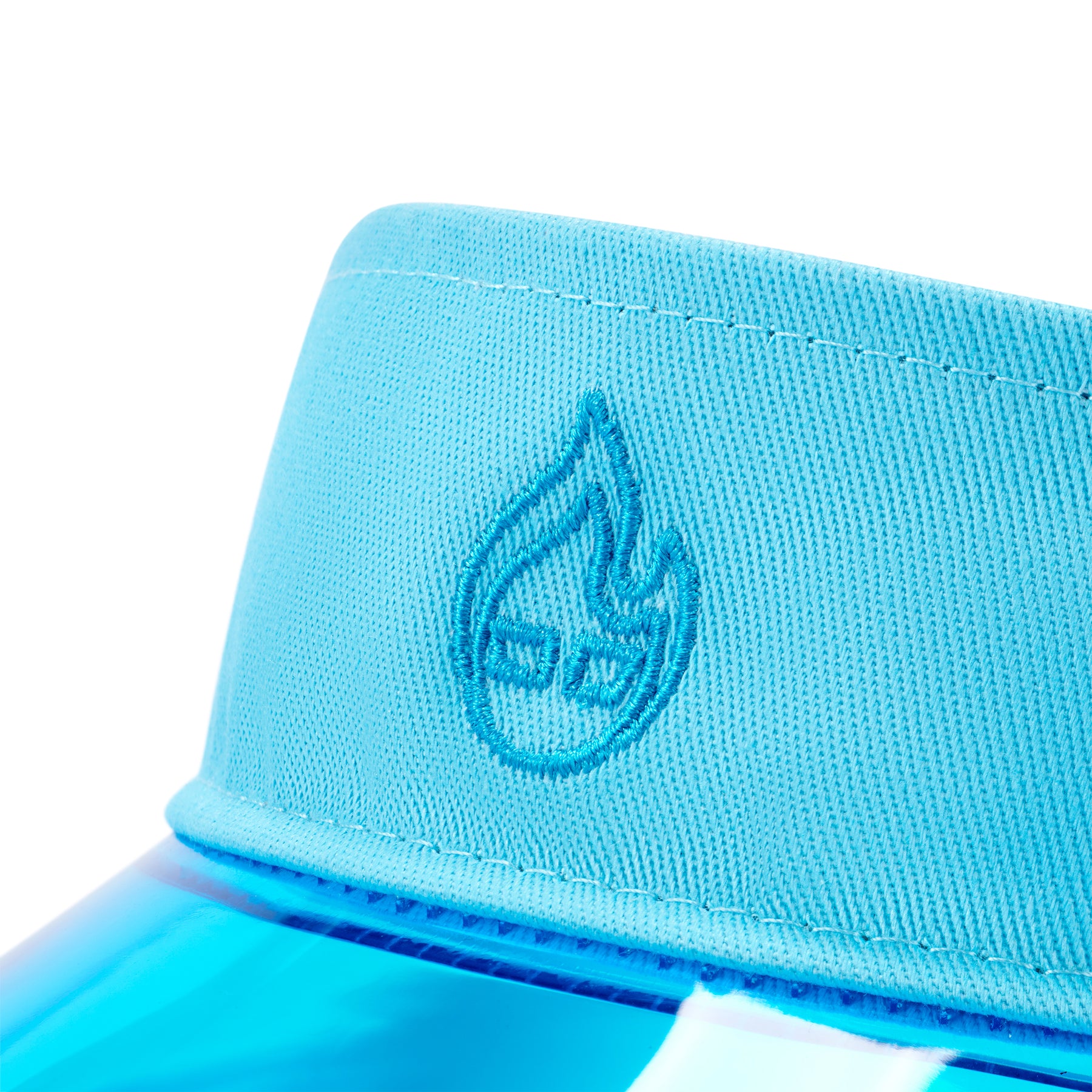 Himmelblauer Sonnenvisier 'Joy' mit Johnny Urban Logo in Flammenform