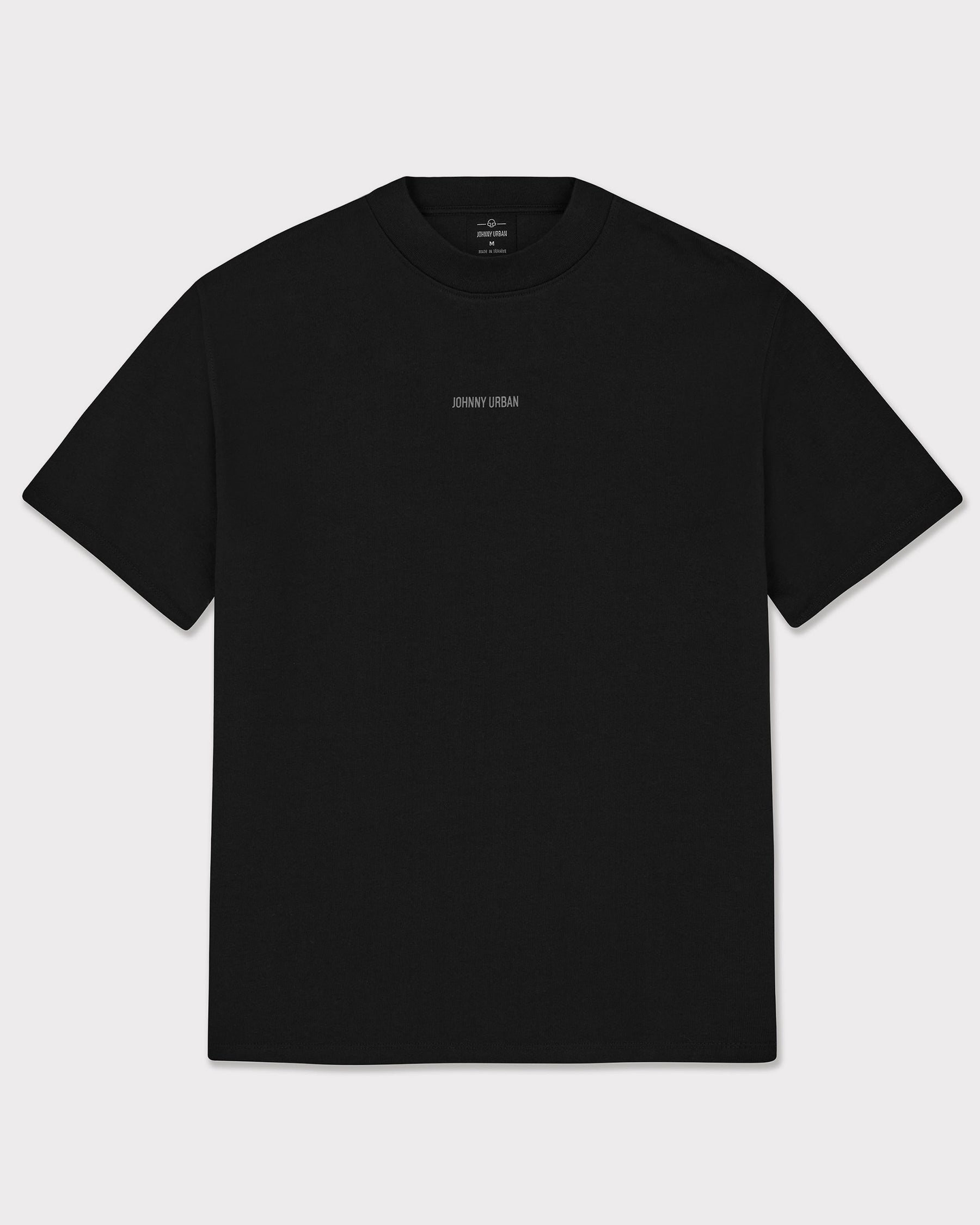 Schwarzes Oversize T-Shirt für Damen mit kleinem 'Johnny Urban' Print in der Mitte
