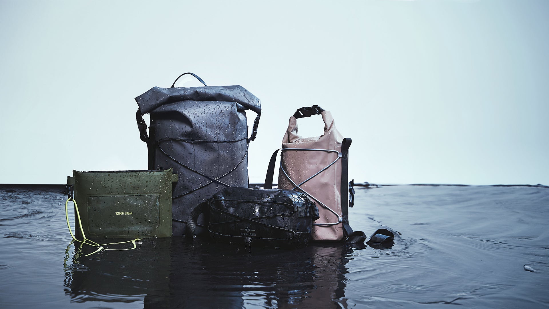 Eine Zusammenstellung der Johnny Urban Waterproof Kollektion. 