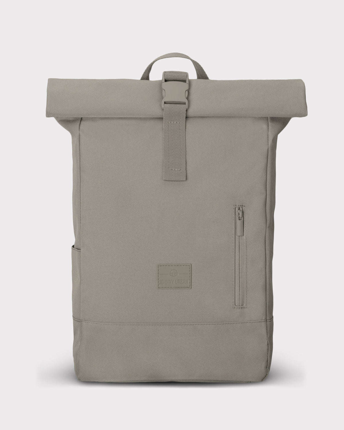 Beiger Rolltop-Rucksack 'Robin Large' von Johnny Urban mit einer vorderen Reißverschlusstasche