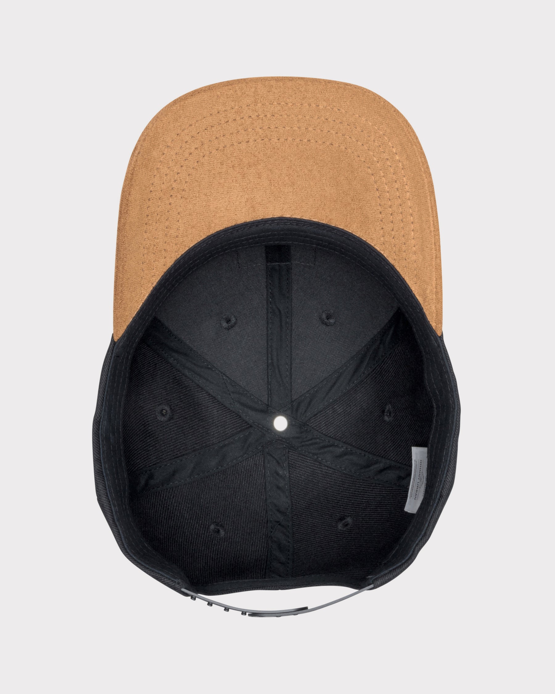 Curved Cap 'Dean' mit schwarzer Innenkonstruktion und braunem Schirm